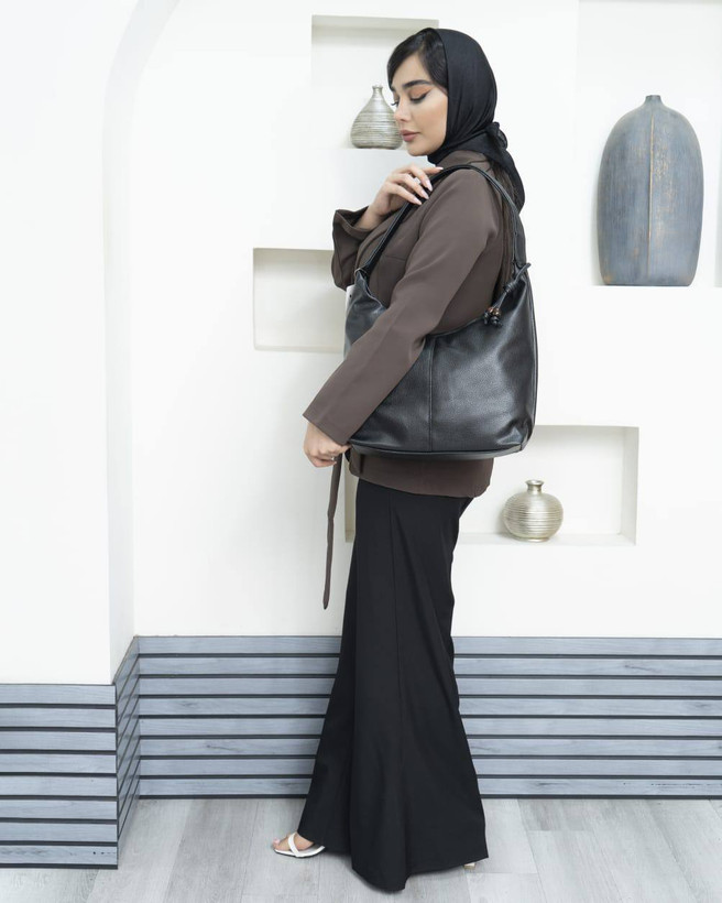 کیف اسلانچی گرهدار ZARA | کیف هوبو چرم نرم زنانه | ۳ رنگ بژ، قهوهای و مشکی