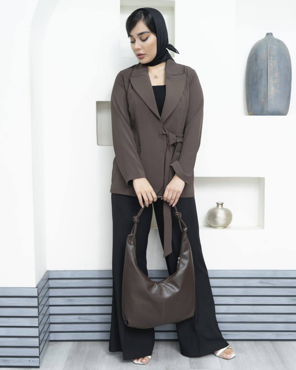 کیف اسلانچی گره‌دار ZARA | کیف هوبو چرم نرم زنانه | ۳ رنگ بژ، قهوه‌ای و مشکی