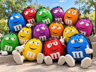 کوله پشتی فانتزی M&M مدل ۳بعدی | کوله مهدکودکی هارد کیس فایبرگلاس نشکن